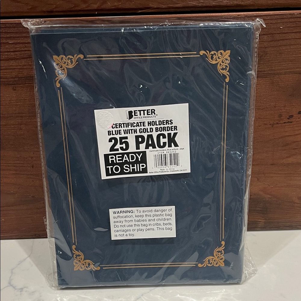 🔥‼️Blue Certificate Holders with Gold Border‼️🔥